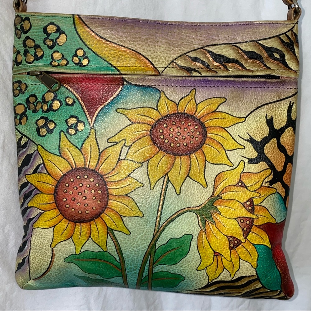 Hand painted cross body purse